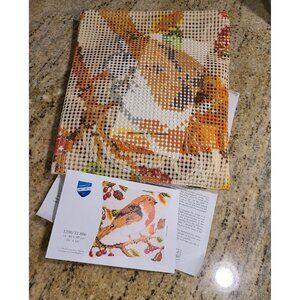 Vervaco Cross Stitch Cushion Pillow Kit Bird Berries Cherries 16" x 16" #1200